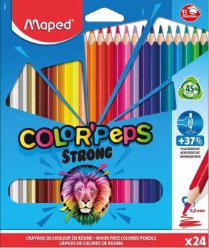Maped kleurpotlood Color'Peps Strong, 24 potloden in een kartonnen etui