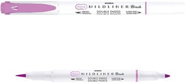 ZEBRA MILDLINER brushpen en fineliner, etui van 10 stuks, in geassorteerde kleuren