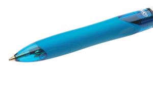 Bic 4 Colours Grip 4-kleurenbalpen, medium, klassieke inktkleuren, lichaam blauw
