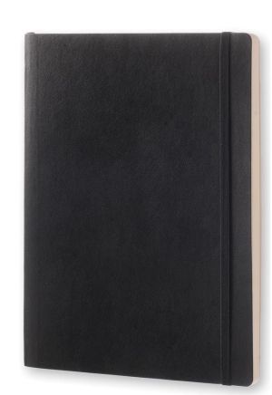 Moleskine carnet de notes, ft 19 x 25 cm, pointill&eacute;, couverture flexible, 192 pages, noir