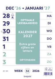 Brepols calendrier Optivision n&eacute;erlandais, 2027
