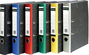 Pergamy classeur, pour ft A4,en carton, dos de 5 cm, marbr&eacute;, bleu