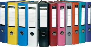 Pergamy classeur, pour ft A4, en carton recouvert de PP, sans bord de protection, dos de 7,5 cm, jaune