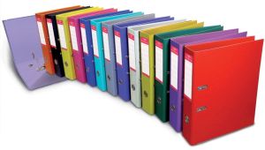 Pergamy classeur, pour ft A4, enti&egrave;rement en PP, dos de 5 cm, bleu clair