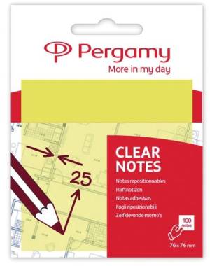 Pergamy notes transparentes, ft 76x 76 m