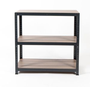 Avasco &eacute;tag&egrave;re Home Table, ft 88 x 90 x 45 cm, 3 tablettes, en m&eacute;tal, noir