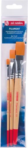Talens Art Creation aquarelpenselen polyester plat, set van 3 penselen
