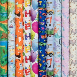Papier cadeau, 70 cm x 2 m, enfants, 10 motifs