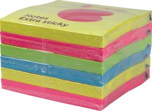 Calipage Extra Sticky notes, ft 76 x 76 mm, neon , blok van 90 vel, pak van 6 stuks