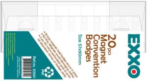 Badge met magneet, ft 60 x 90 mm, doos van 20 stuks