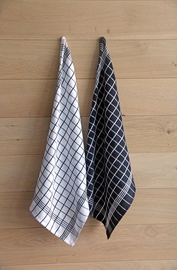 Essuie-mains Christelle, ft 50 x 70 cm, quadrill&eacute;, blanc, paquet de 3 pi&egrave;ces