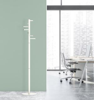 MAUL kapstok Caurus metaal, hoogte 177 cm, 7 ophangrails, wit RAL9010