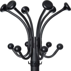 MAUL kapstok Nubis metaal, hoogte 175 cm, 20 ophanghaken met parapluhouder, zwart RAL9004