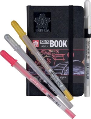 Sakura schetsboek, 140 g/m&sup2;, ft 9 x 14 cm, zwart, 80 vel
