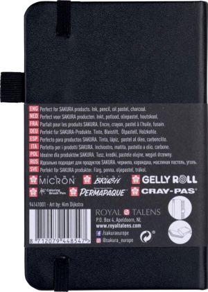 Sakura schetsboek, 140 g/m&sup2;, ft 9 x 14 cm, zwart, 80 vel