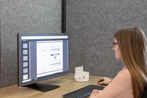 MAULconnecto scheidingswand, 3 x donkergrijs, frame antraciet, mobiel