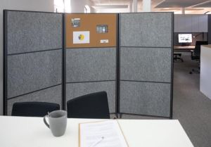 MAULconnecto scheidingswand, 1 x kurk, 2 x donkergrijs, frame antraciet, voet