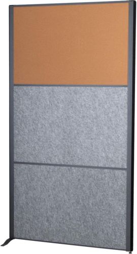 MAULconnecto scheidingswand, 1 x kurk, 2 x donkergrijs, frame antraciet, voet