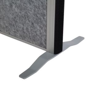 MAULconnecto scheidingswand, 2 x whiteboard, 1 x donkergrijs, frame zilver, voet