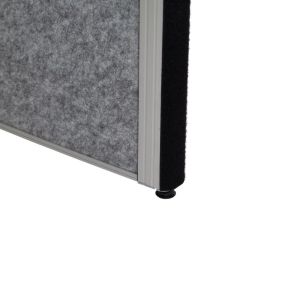 MAULconnecto scheidingswand, 2 x whiteboard, 1 x donkergrijs, frame zilver, voet