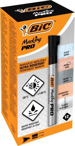 Bic markeerstift Marking Pro, beitelpunt, zwart