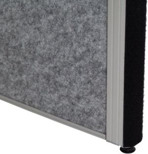 MAULconnecto scheidingswand, 1 x whiteboard, 1 x kurk, 1 x donkergrijs, frame zilver, voet