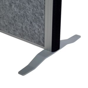 MAULconnecto scheidingswand, 1 x whiteboard, 1 x textiel, 1 x donkergrijs, frame zilver, voet
