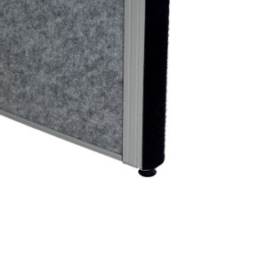 MAULconnecto scheidingswand, 1 x whiteboard, 1 x textiel, 1 x donkergrijs, frame zilver, voet