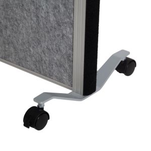 MAULconnecto scheidingswand, 1 x whiteboard, 1 x textiel, 1 x donkergrijs, frame zilver, mobiel