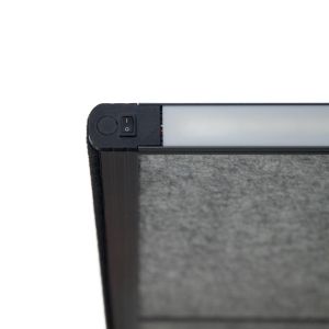 MAULconnecto scheidingswand, 3 x donkergrijs, frame antraciet, voet, Uplight