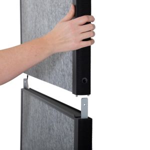 MAULconnecto scheidingswand, 3 x donkergrijs, frame antraciet, voet, Uplight