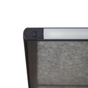 MAULconnecto scheidingswand, 3 x donkergrijs, frame antraciet, mobiel, Uplight