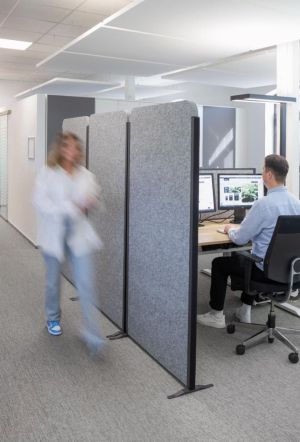 MAULcocoon scheidingswand, ft 100x180 cm, grijs, frame antraciet, voet