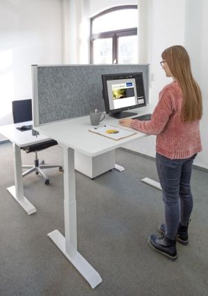 MAULconnecto scheidingswand, ft 160x50 cm, donkergrijs, frame zilver