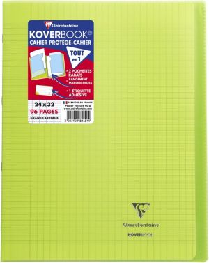 Clairefontaine cahier Koverbook pour ft A4+, 96 pages, couverture en PP, s&eacute;y&egrave;s, transparent