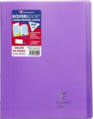 Clairefontaine cahier Koverbook pour ft A4+, 96 pages, couverture en PP, s&eacute;y&egrave;s, transparent