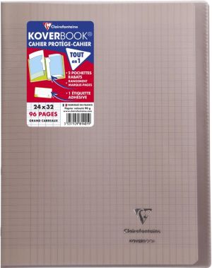 Clairefontaine cahier Koverbook pour ft A4+, 96 pages, couverture en PP, s&eacute;y&egrave;s, transparent