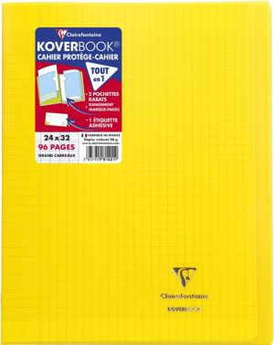 Clairefontaine cahier Koverbook pour ft A4+, 96 pages, couverture en PP, s&eacute;y&egrave;s, transparent