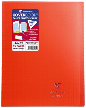 Clairefontaine cahier Koverbook pour ft A4+, 96 pages, couverture en PP, s&eacute;y&egrave;s, transparent