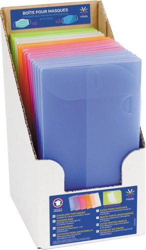 Viquel enveloppen voor beschermende mondmaskers, ft 20 x 10,5 x 0,8 cm, display met 15 stuks