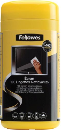 Fellowes lingettes &eacute;cran, bo&icirc;te de 100 pi&egrave;ces