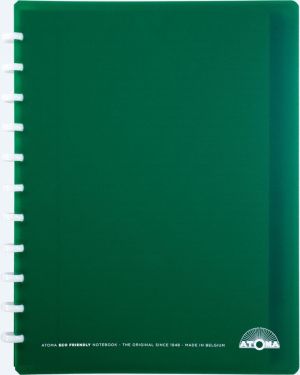 Atoma Eco schrift, ft A4 +, 120 bladzijden, geruit 5 mm, met 6 tabbladen en 5 showtassen, assorti