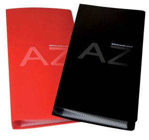 Apli Visitekaartenmap, Ft 27,5 x 12 cm, voor 160 kaarten, zwart