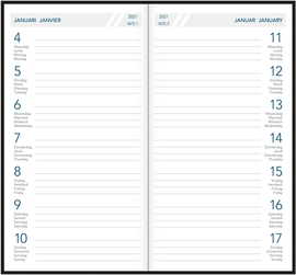 Aurora Timeplan zakagenda, geassorteerde kleuren, 2027