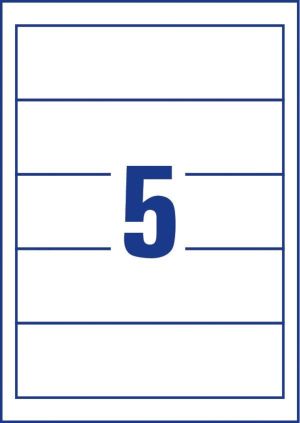 Zweck Printbare insteekkaarten voor ordnerrug ft 5,4 x 19 cm, rug van 8 cm, 125 stuks