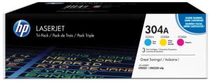 Hp 304A tonercartridge cyaan, magenta en