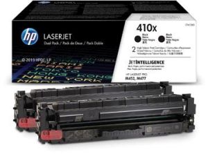 HP toner 410X, 6 500 pagina's, OEM CF410XD, zwart, pak van 2 stuks