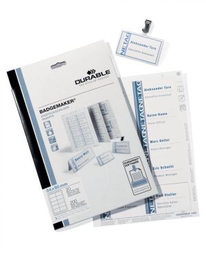 Durable Badgemaker insteekkaartjes ft 54 x 90 mm (voor badges 8004, 8012, 8101, 8111, 8117, 8604 en 86...