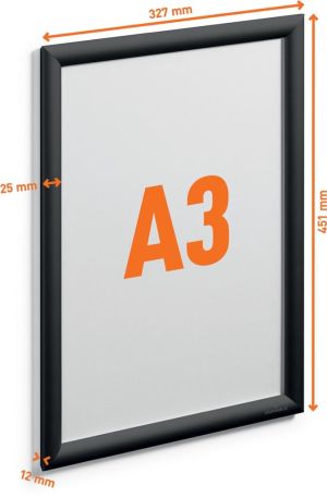 Durable clicklijst, ft A3, met zwarte frame