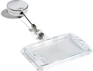 Durable afrolmechanisme voor badgehouder met drukknop, chroom